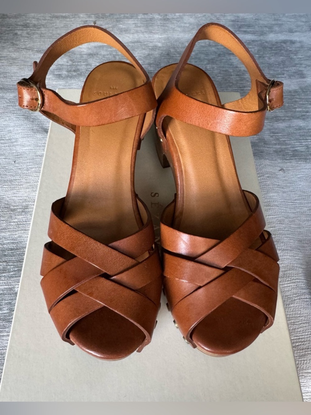 Sezane Isabelle Clogs in Smooth Camel - Picture 3 of 8
